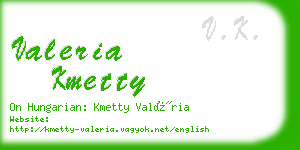 valeria kmetty business card